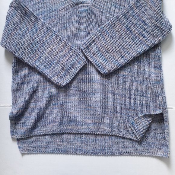 J. Jill Easy Dropped-Shoulder Cotton V-Neck Sweater Blue Jasper Size S - Picture 7 of 11